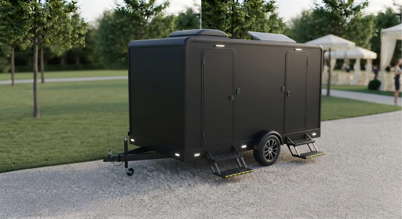 2 stall restroom trailer from our Davenport fleet